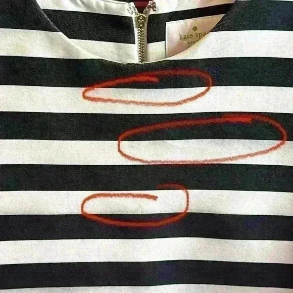 Kate Spade New York Black and Cream Midi Cotton/Silk Zippered Back Womens Size 8 - Picture 15 of 16